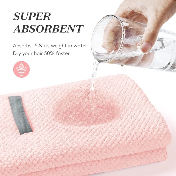 Large Ultra-Soft Hands-Free Fast Drying Microfiber Anti Frizz Hair Dry Towels - Picture 7 of 9